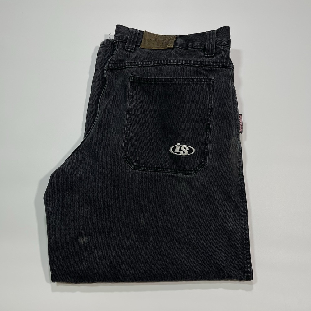 Vintage Y2K Faded Black Interstate Distressed Baggy Jeans Size 40x30 Skater